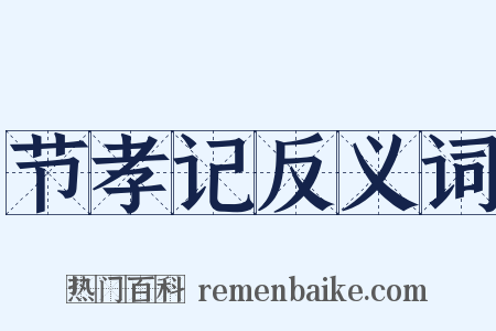 节孝记反义词是什么意思的图片